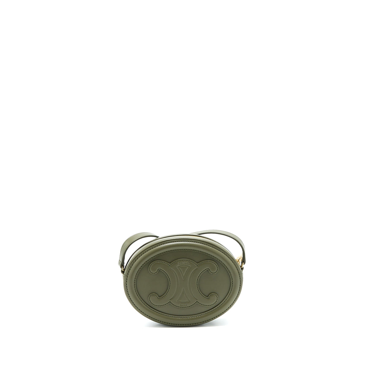 celine-crossbody-oval-purse-calfskin-olive-green-ghw