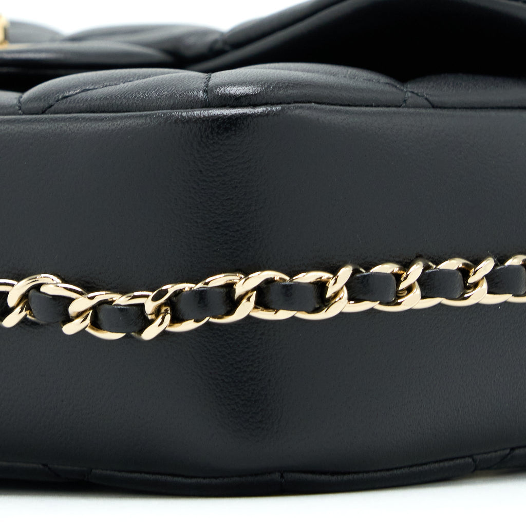chanel-small-pearl-logo-strap-flap-bag-lambskin-black-lghw