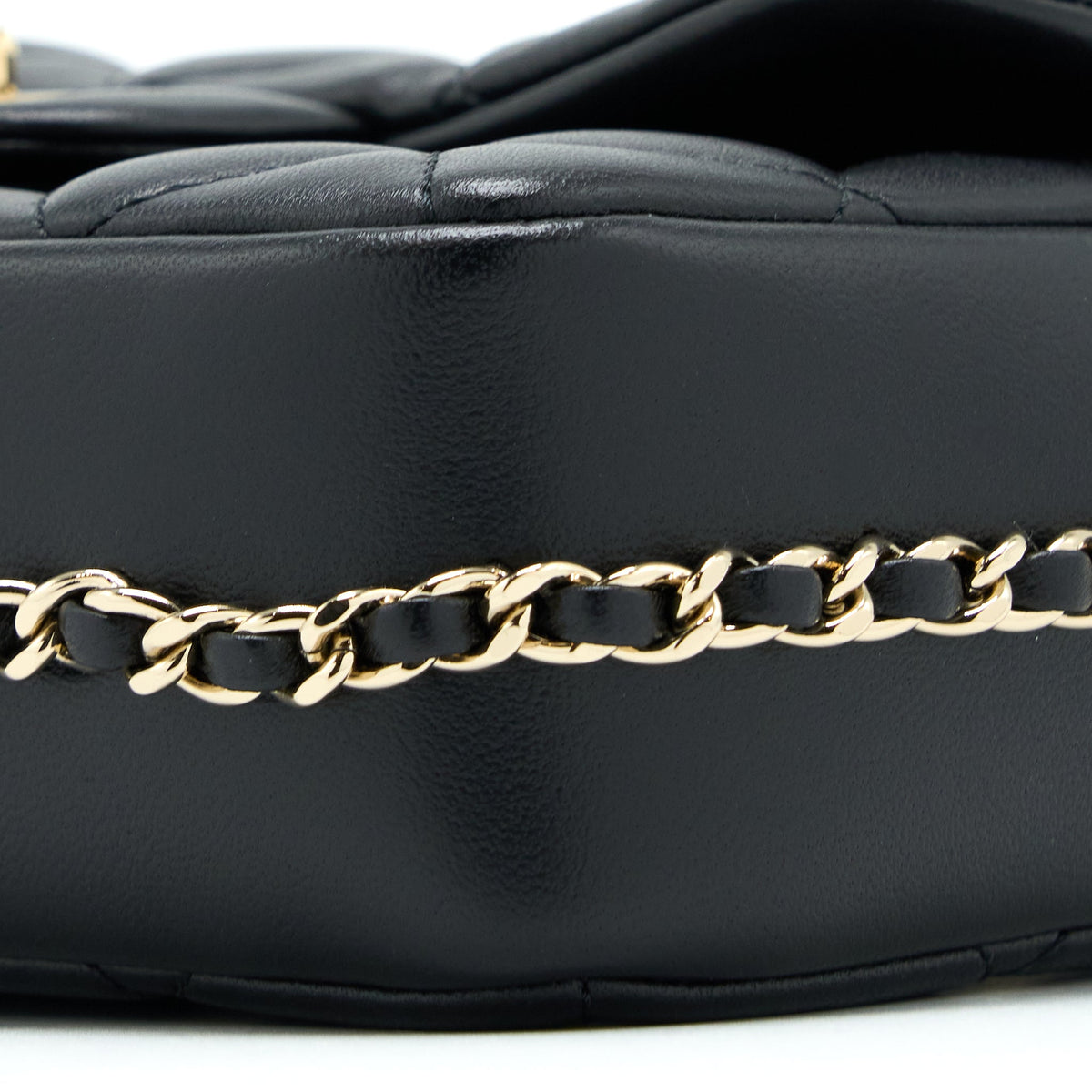chanel-small-pearl-logo-strap-flap-bag-lambskin-black-lghw