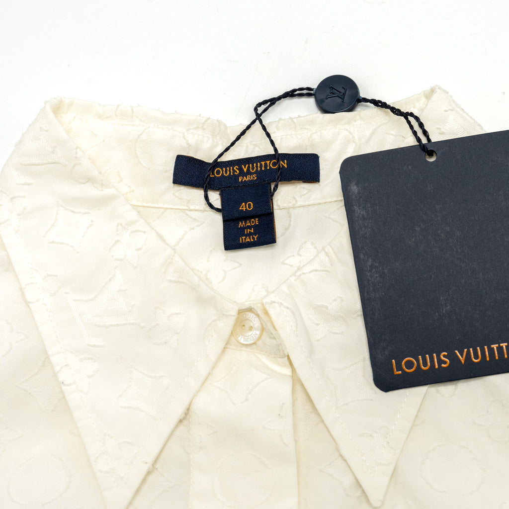 louis-vuitton-size-40-3d-monogram-long-sleeve-blouse-shirt-cotton-white