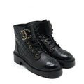 chanel-leather-lace-up-boots-black-size35