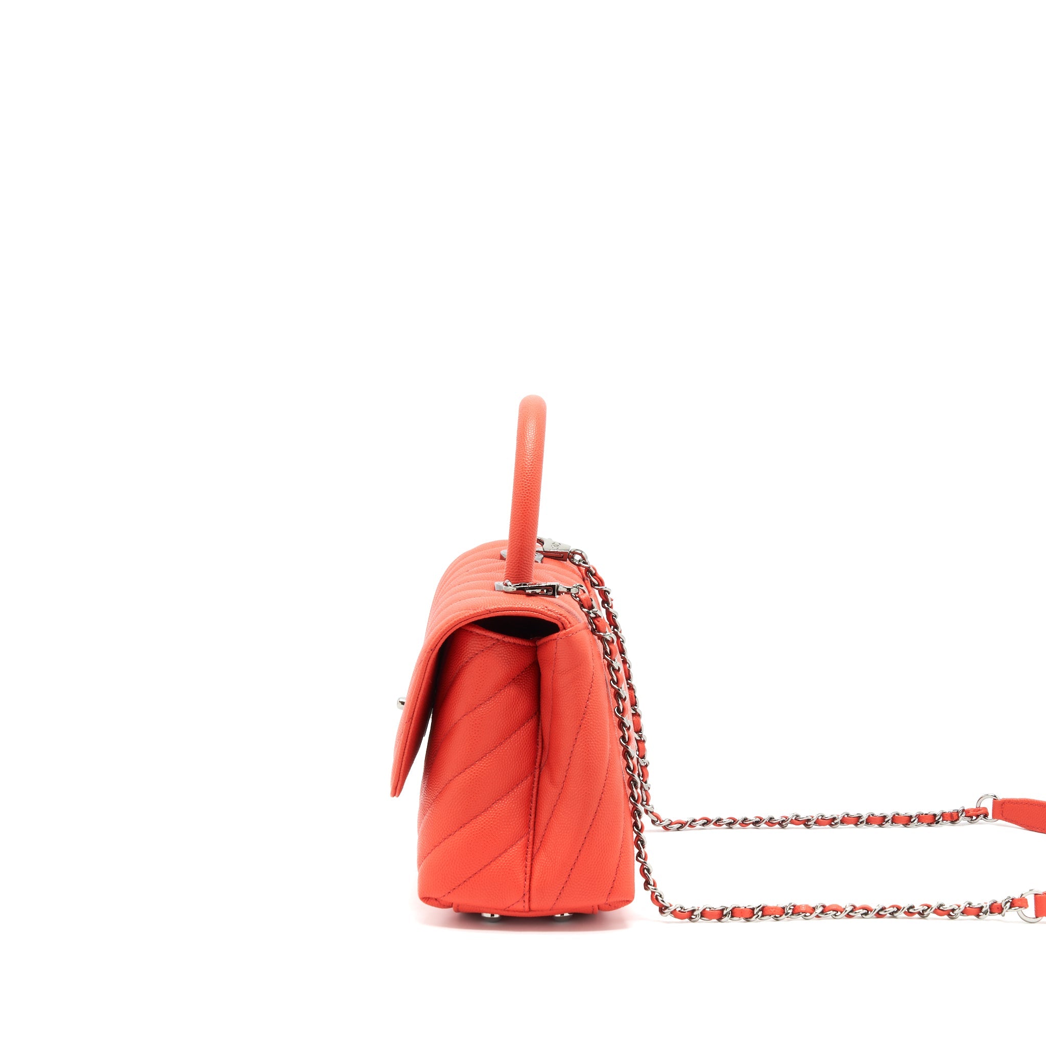 chanel-coco-handle-chevron-small-24cm-coral-red-ruthenium-hardware