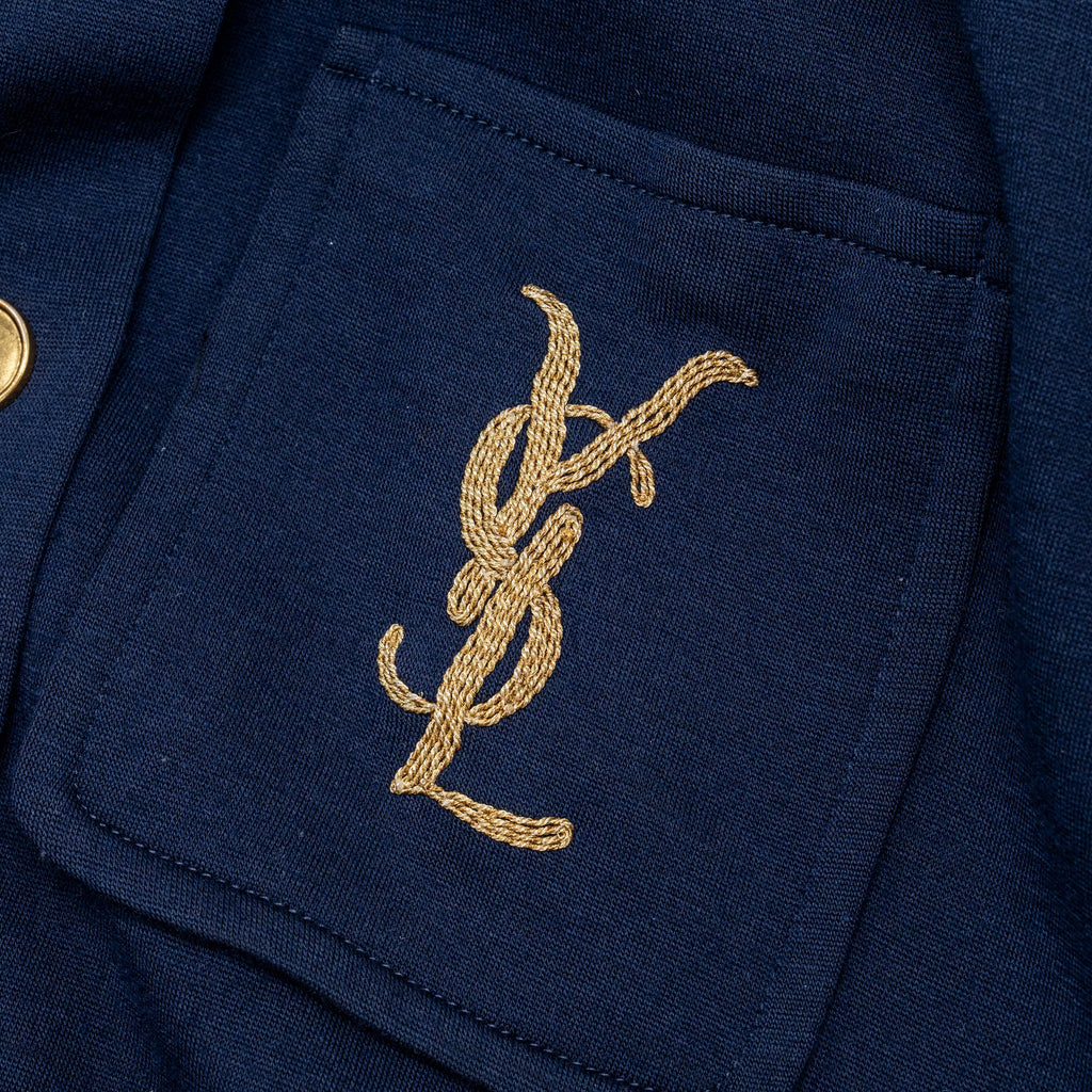saint-laurent-size-38-embroidered-monogram-overshirt-in-wool-dark-blue
