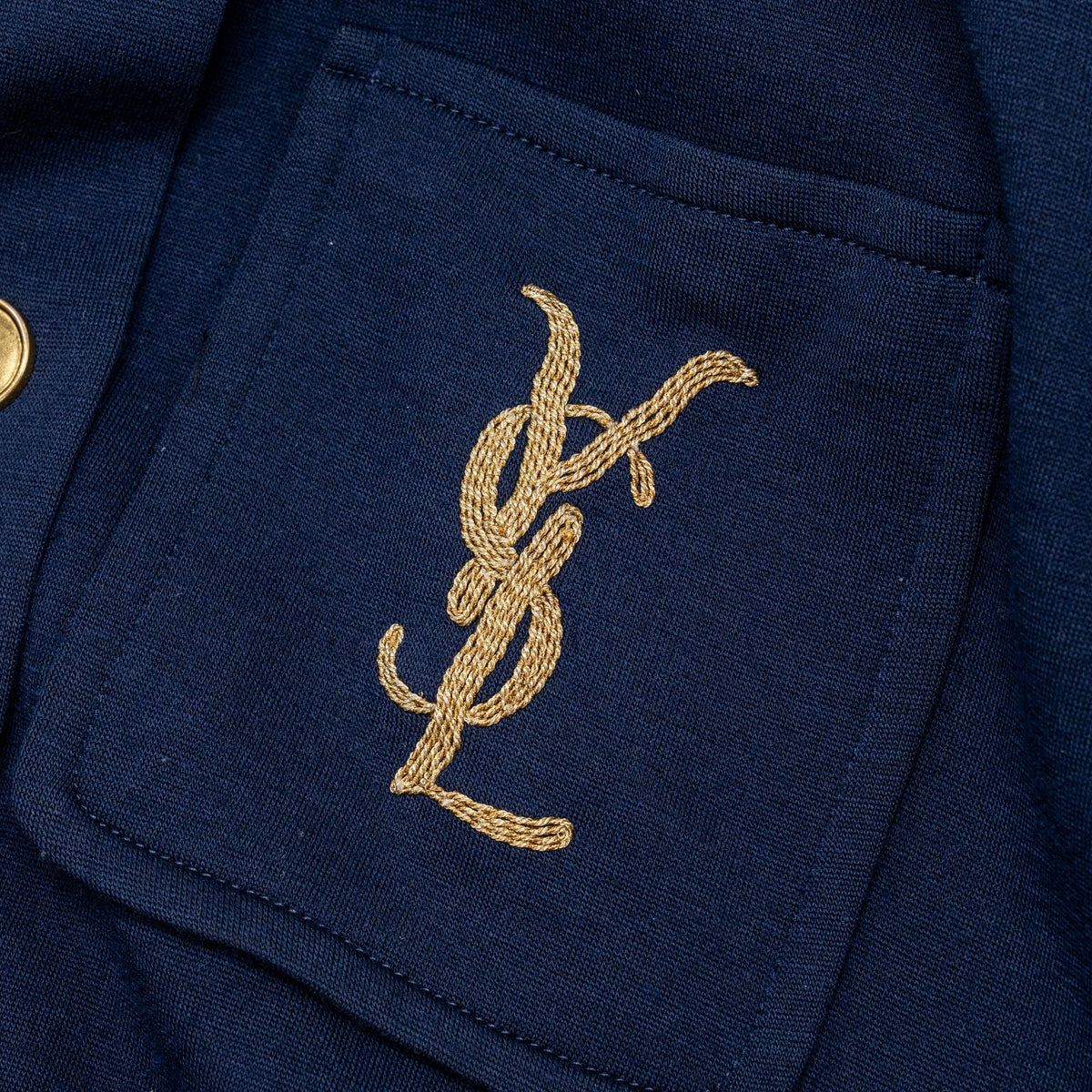 saint-laurent-size-38-embroidered-monogram-overshirt-in-wool-dark-blue