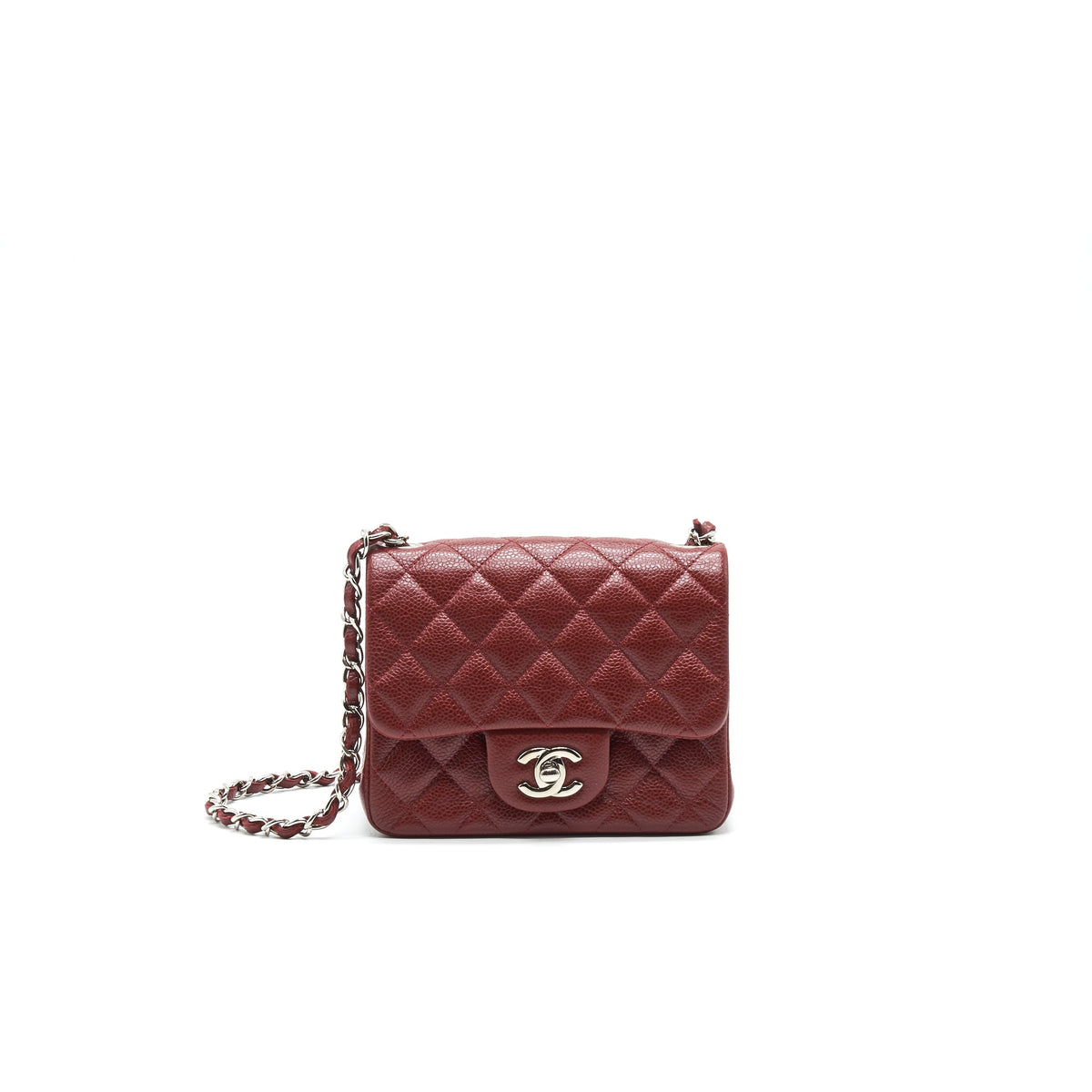 chanel-mini-square-carviar-red-shw