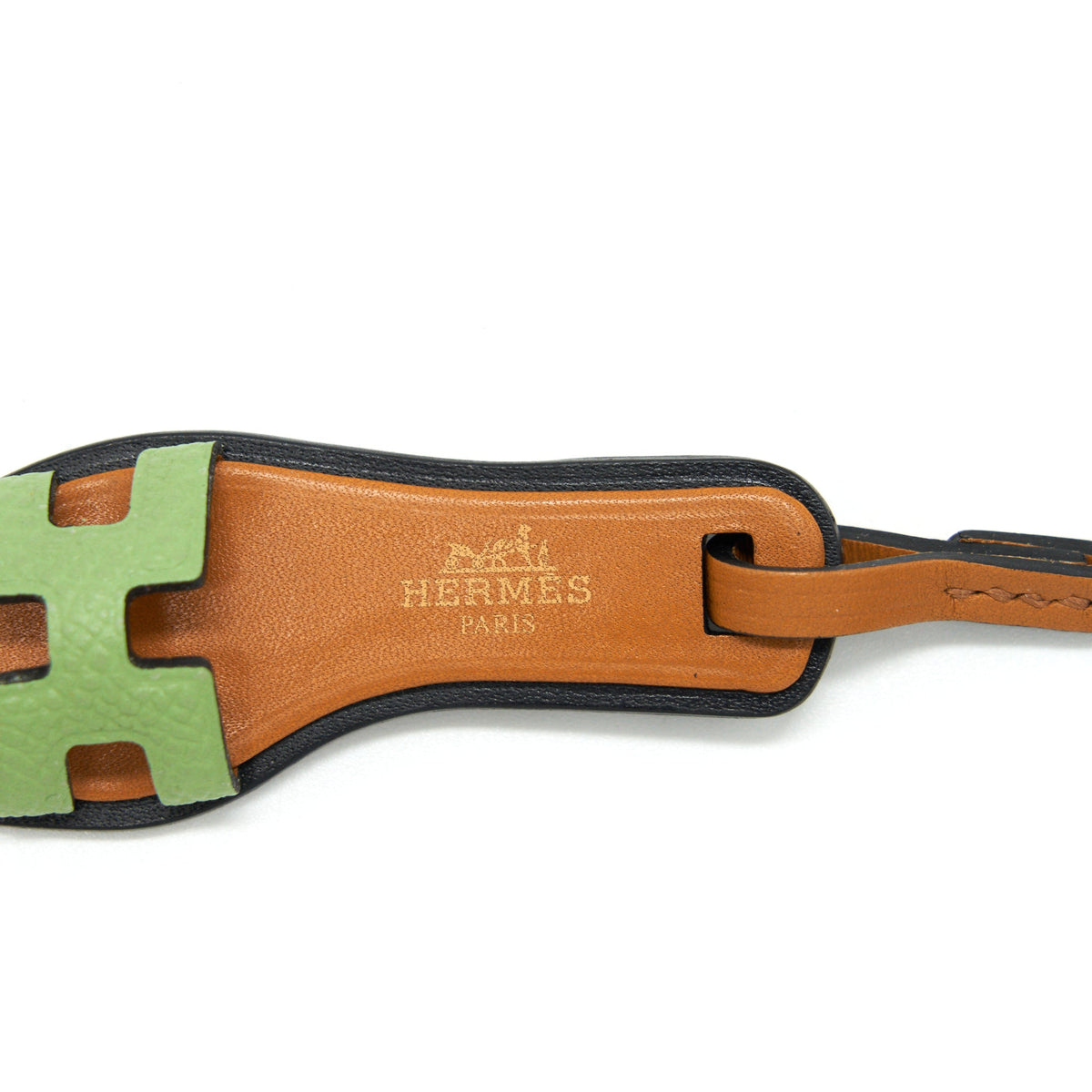 hermes-oran-sandal-nano-bag-charm-leather-brown-vert-criquet