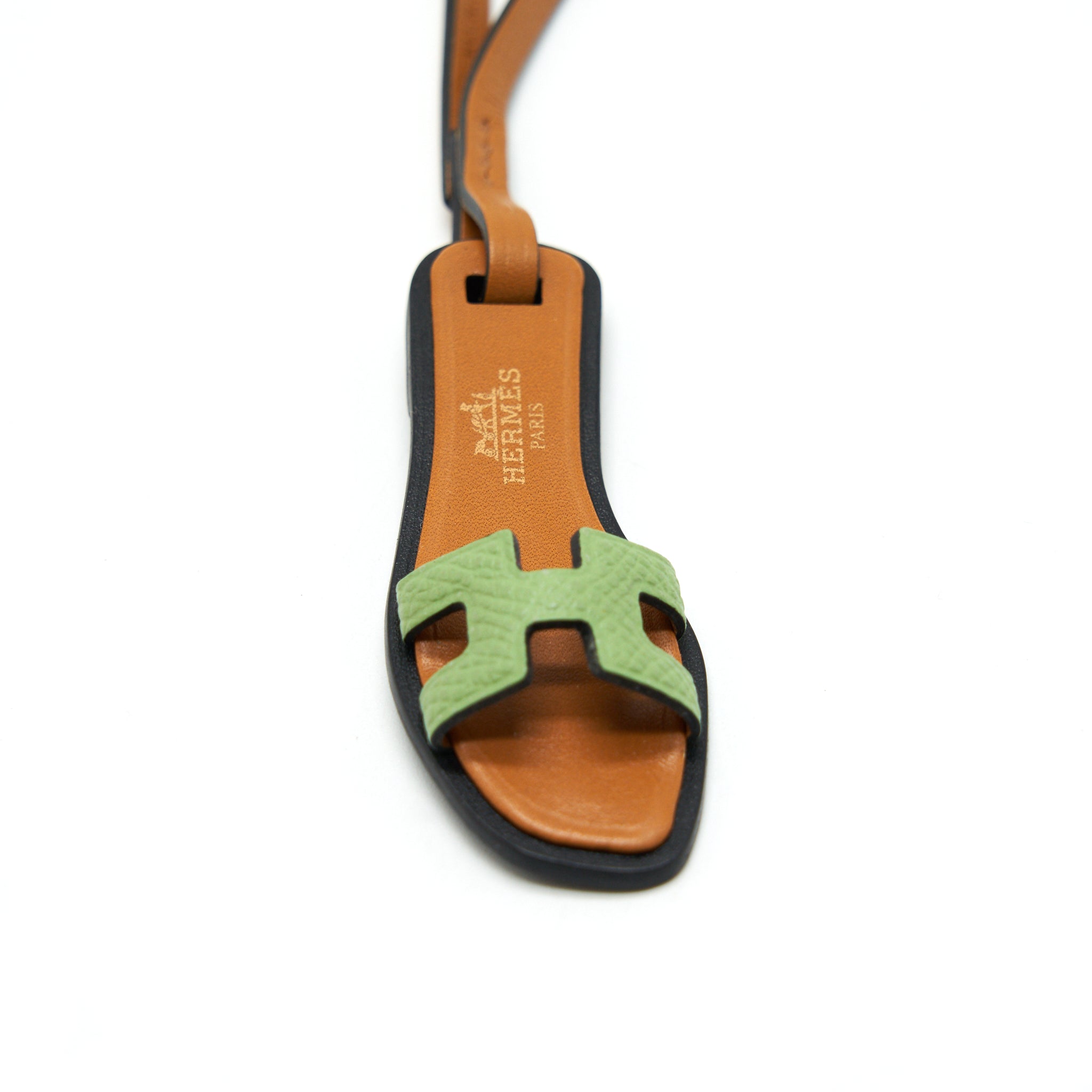hermes-oran-sandal-nano-bag-charm-leather-brown-vert-criquet