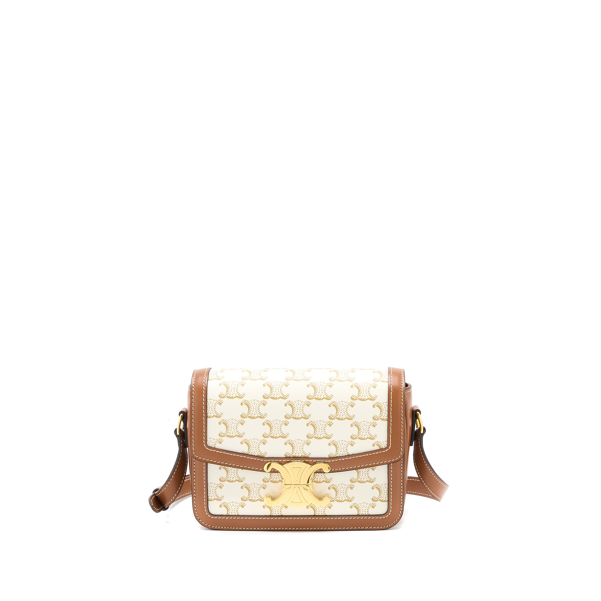 celine-teen-triomphe-bag-triomphe-canvas-calfskin-white-ghw