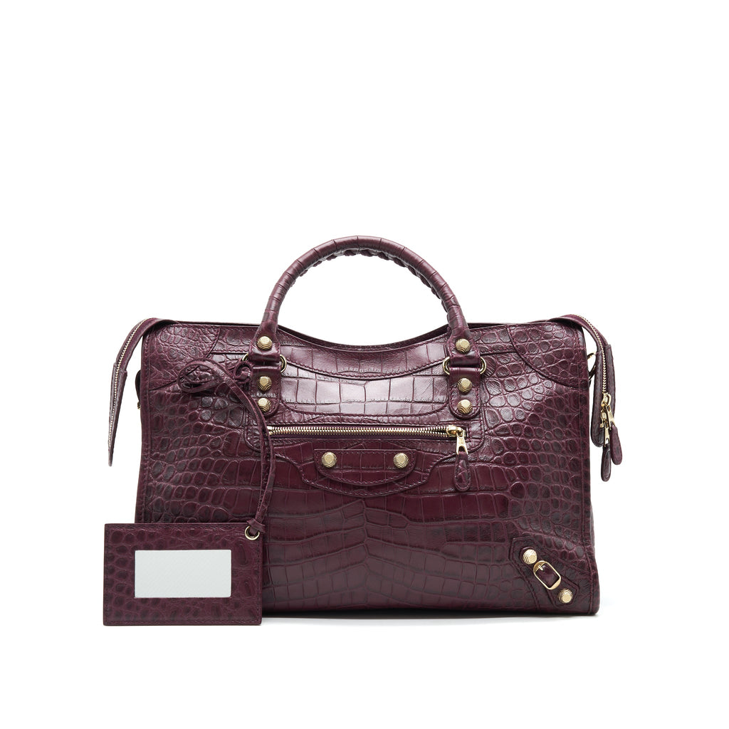 balenciaga-medium-giant-city-bag-burgundy-crocodile-embossed-leather-with-ghw-1