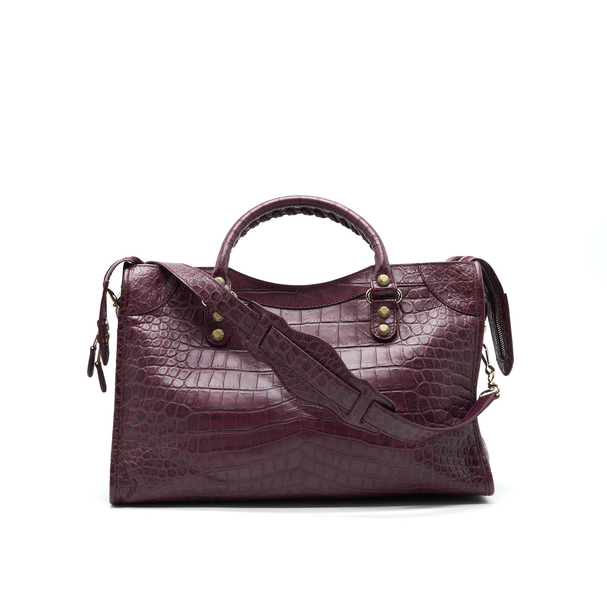 balenciaga-medium-giant-city-bag-burgundy-crocodile-embossed-leather-with-ghw-1