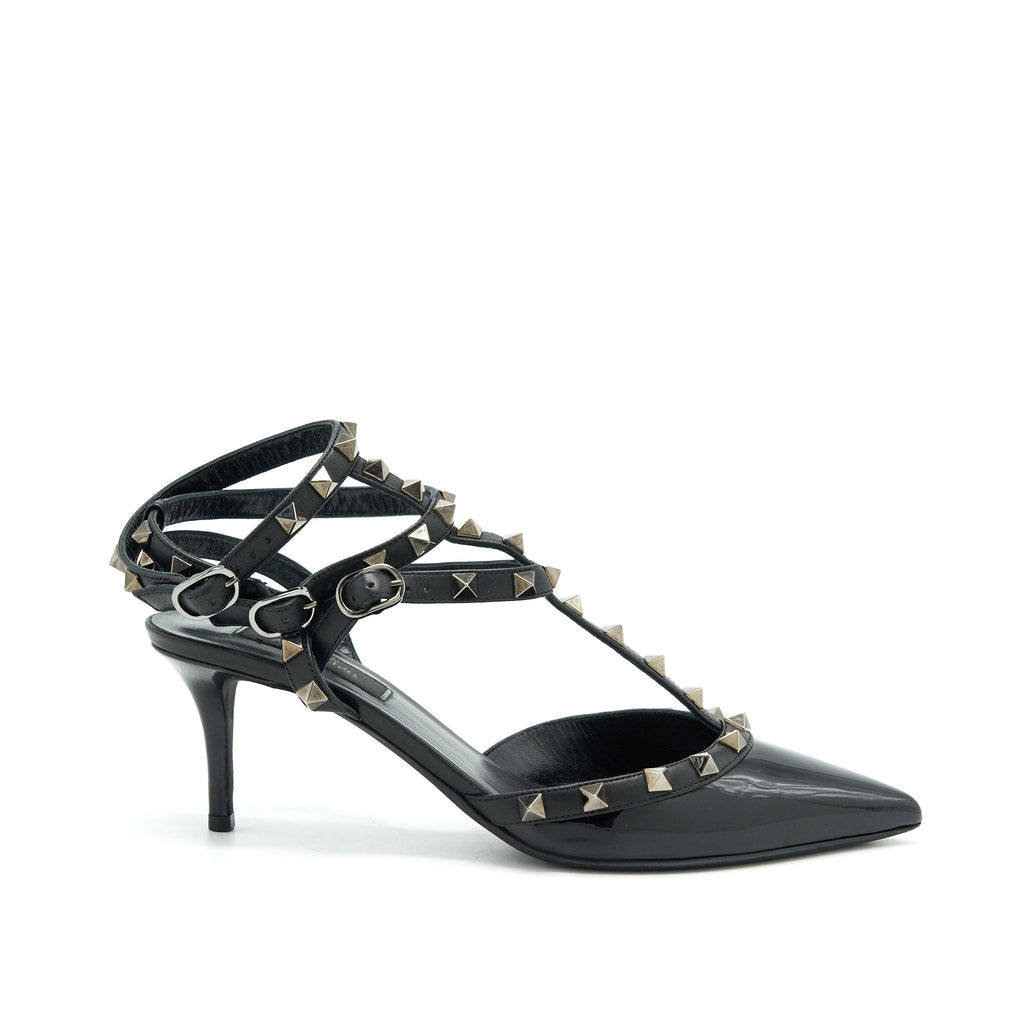 valentino-size-38-5-rockstud-patent-caged-heels-black