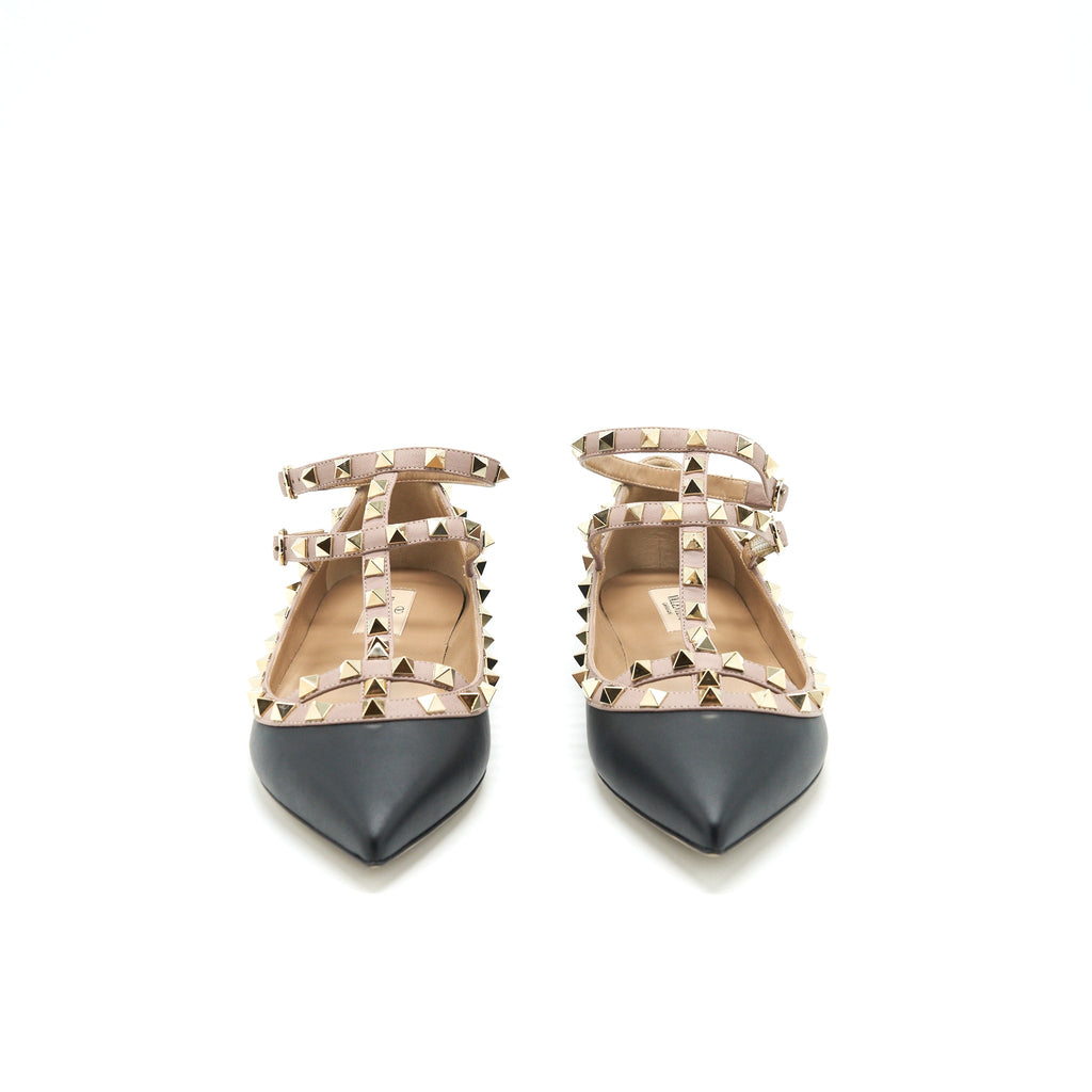 valentino-size-39-caged-rockstud-ballet-flats-black