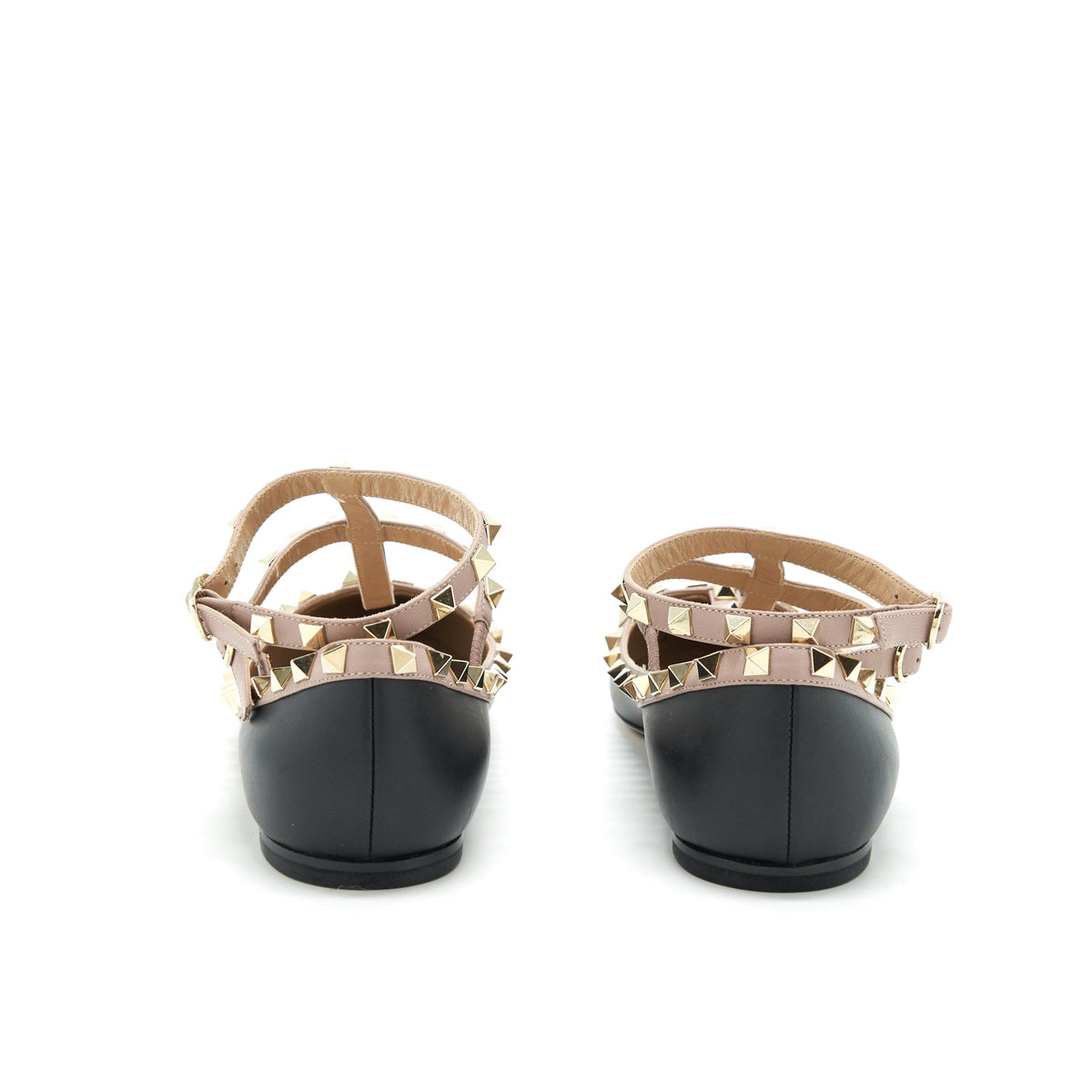 valentino-size-39-caged-rockstud-ballet-flats-black