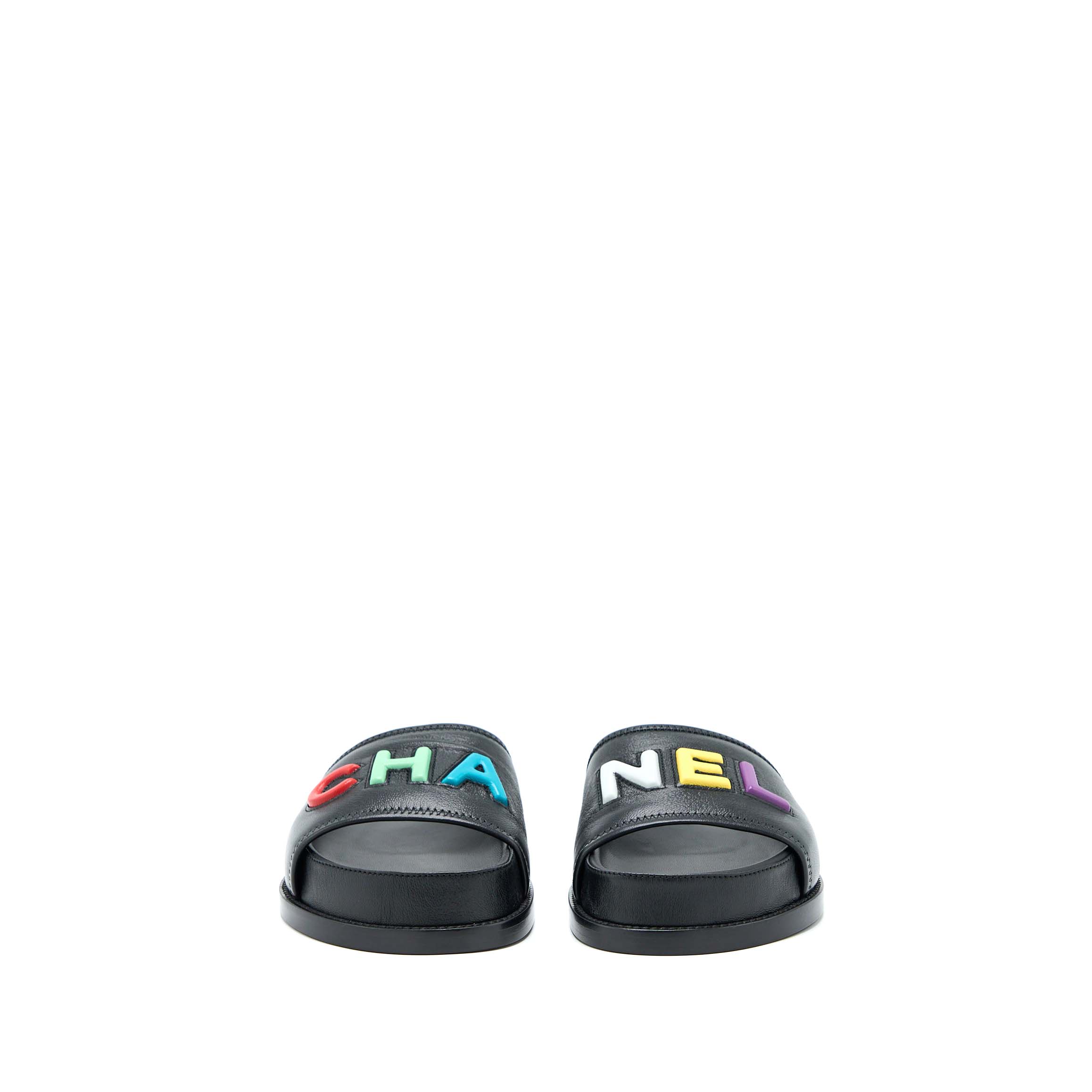 chanel-logo-multicolour-letter-slides-black