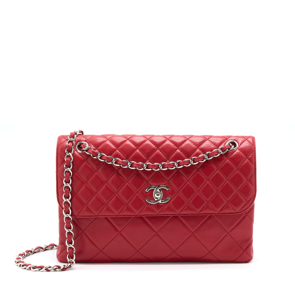 chanel-large-flap-bag-lambskin-red-shw