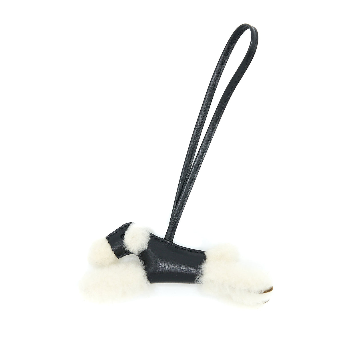 hermes-budy-shearing-bag-charm-ecru-black