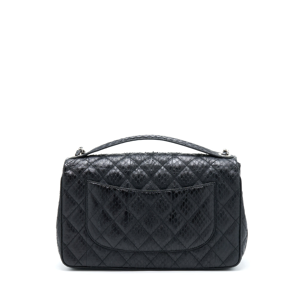 chanel-top-handle-flap-bag-python-black-shw