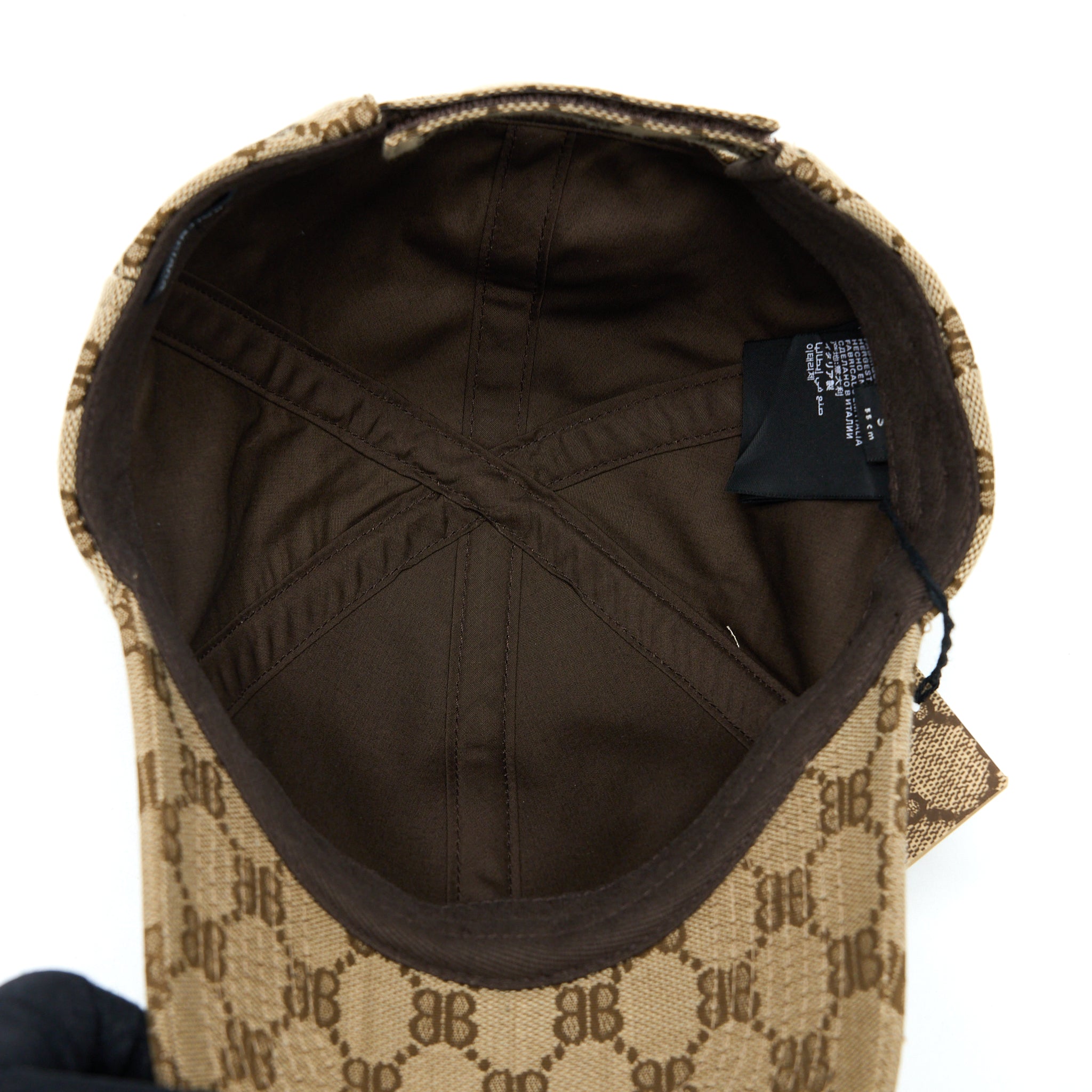 balenciaga-x-gucci-size-s-hacker-project-cap-jacquard-canvas-ebony-brown