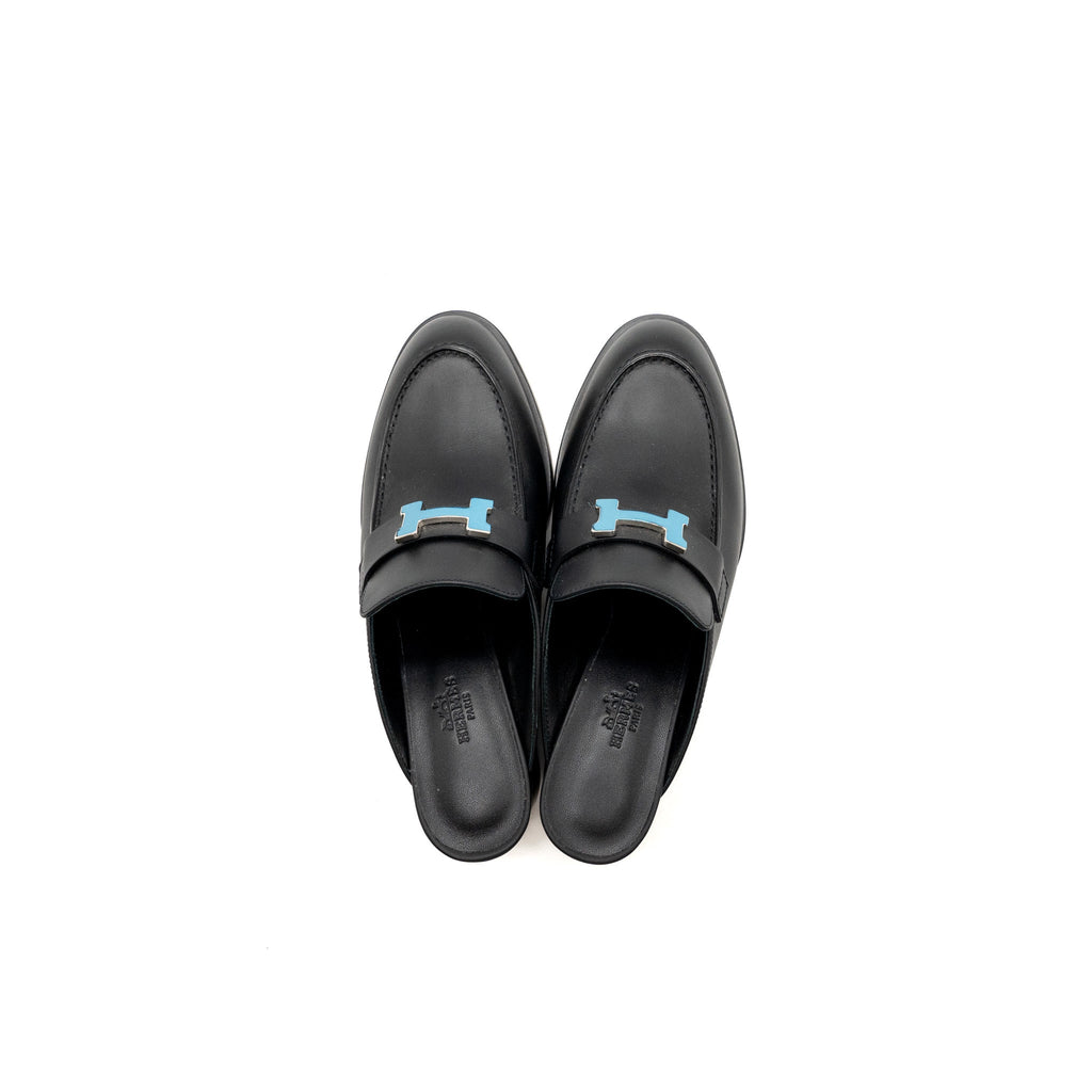 hermes-size-37-mule-femme-flore-calfskin-black-shw