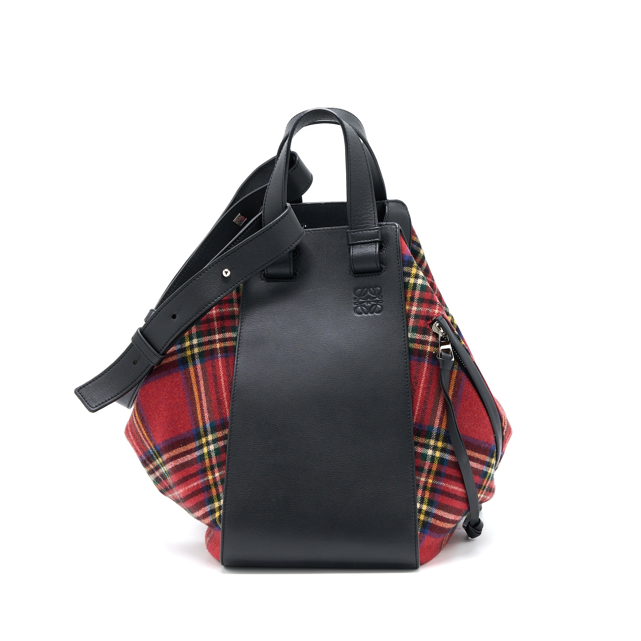 loewe-hammock-tartan-bag-black-red-tartan-calf-textile-shw