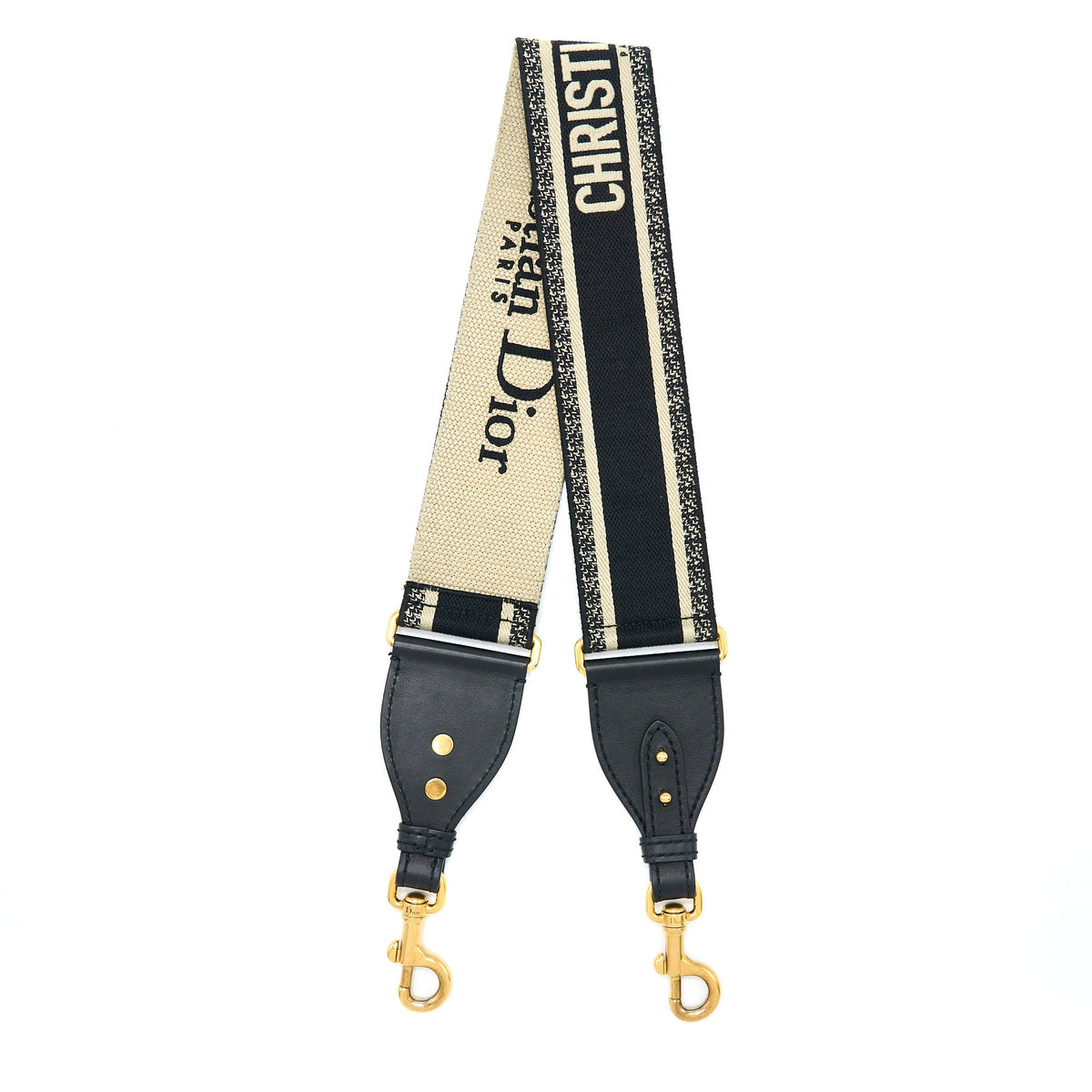 dior-canvas-embroidered-shoulder-strap-black-white-shw-1