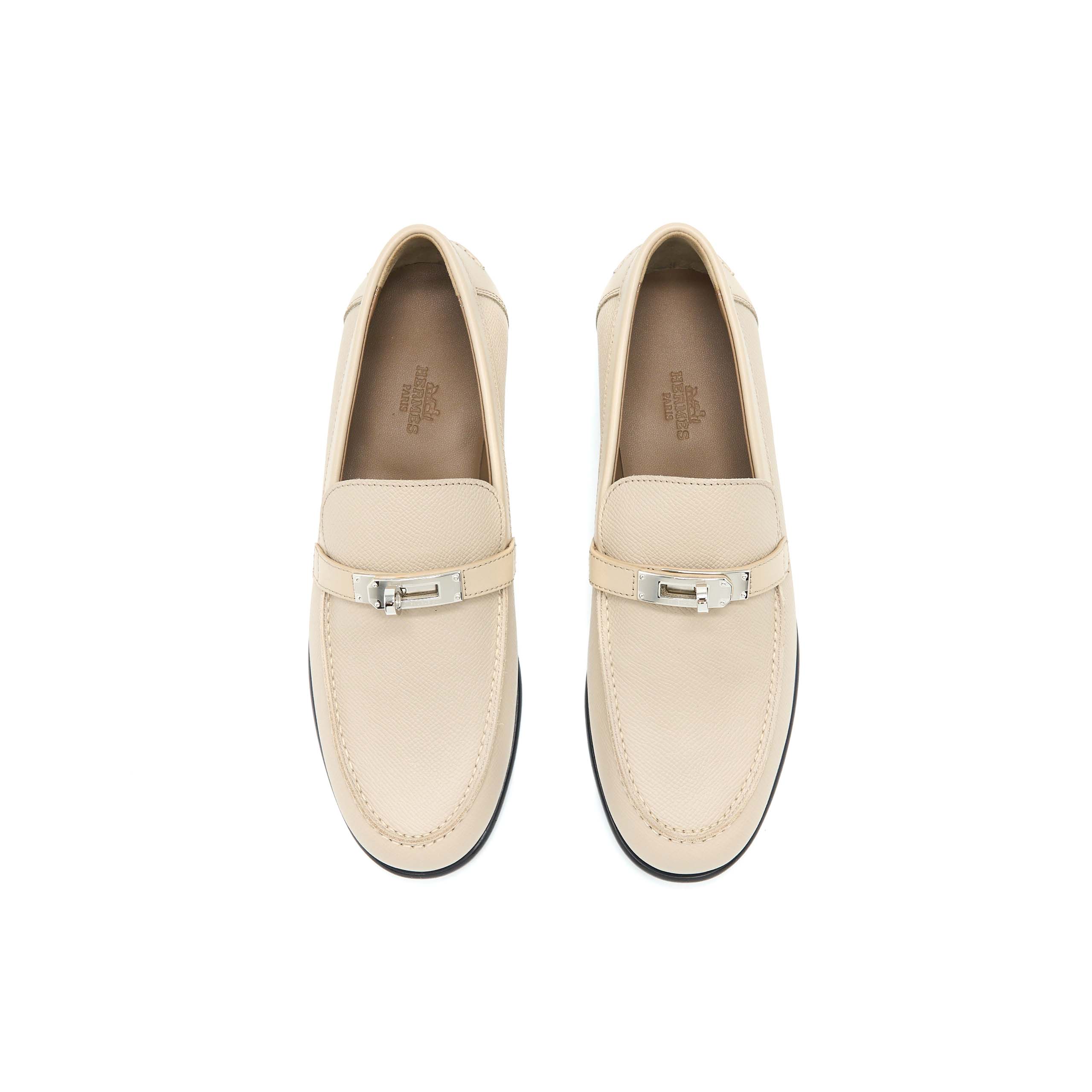 hermes-size-38-destin-moccasins-loafer-epsom-blanc-gomme-shw
