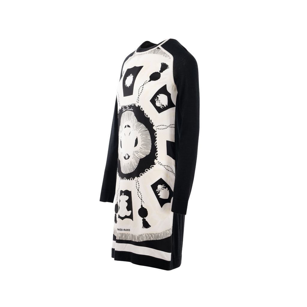 hermes-robe-twillaine-size-36-poste-cavalerie-noir