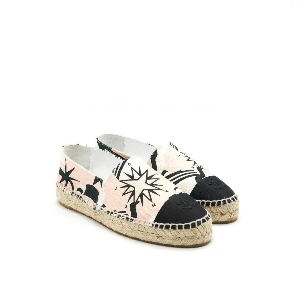 chanel-size37-espadrilles-pink-black