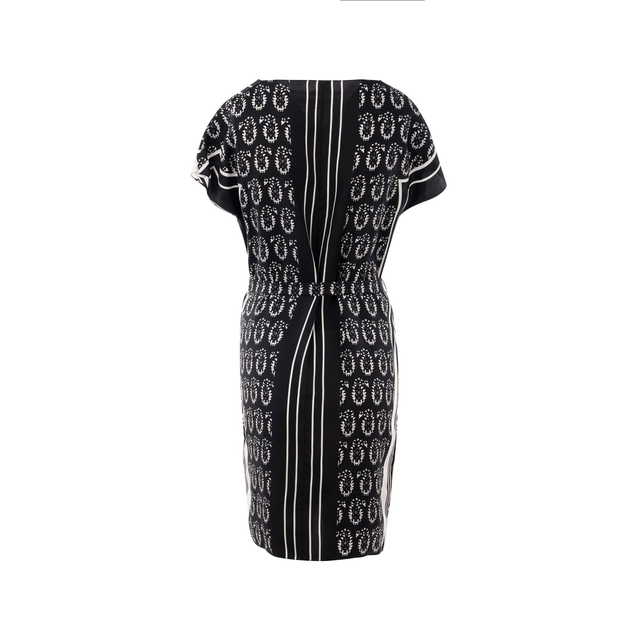 hermes-size-34-silk-dress-tunique-belted-black-white-1