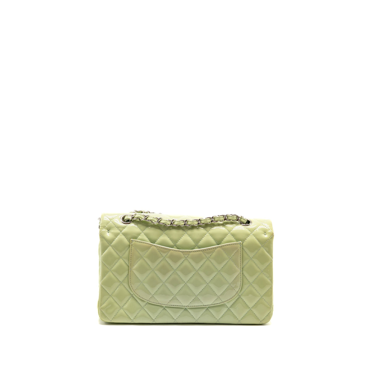 chanel-medium-classic-double-flap-bag-patent-leather-light-green-shw