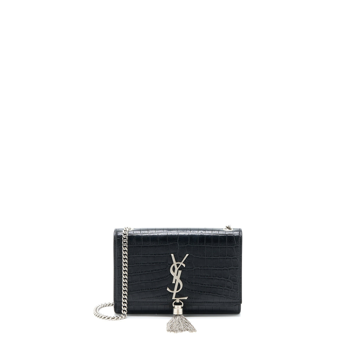 saint-laurent-kate-tassel-croc-embossed-calfskin-black-shw