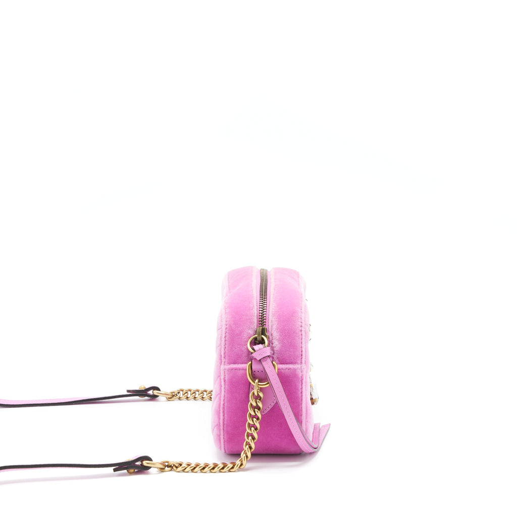 gucci-gg-marmont-camera-bag-velvet-pink-with-crystal-ghw