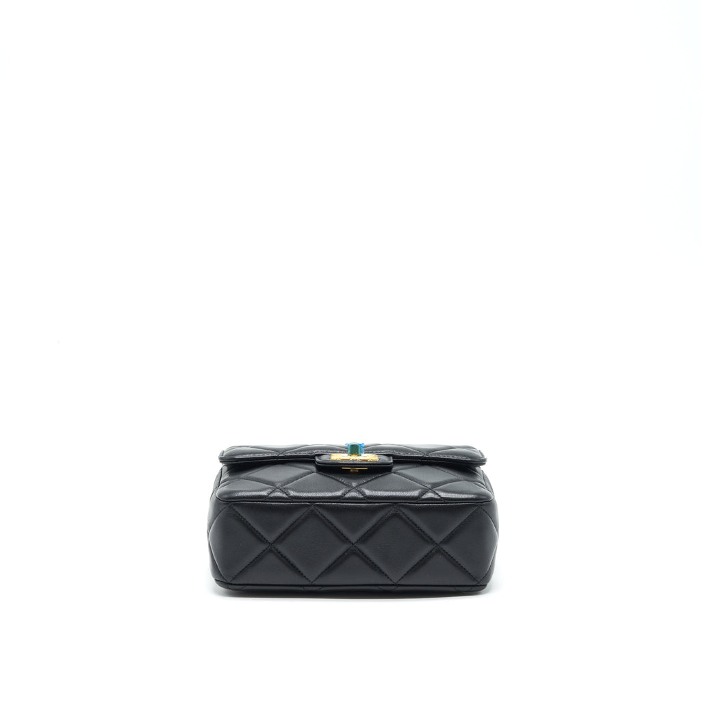 chanel-quilted-medium-square-flap-bag-lambskin-black-brushed-ghw-microchip