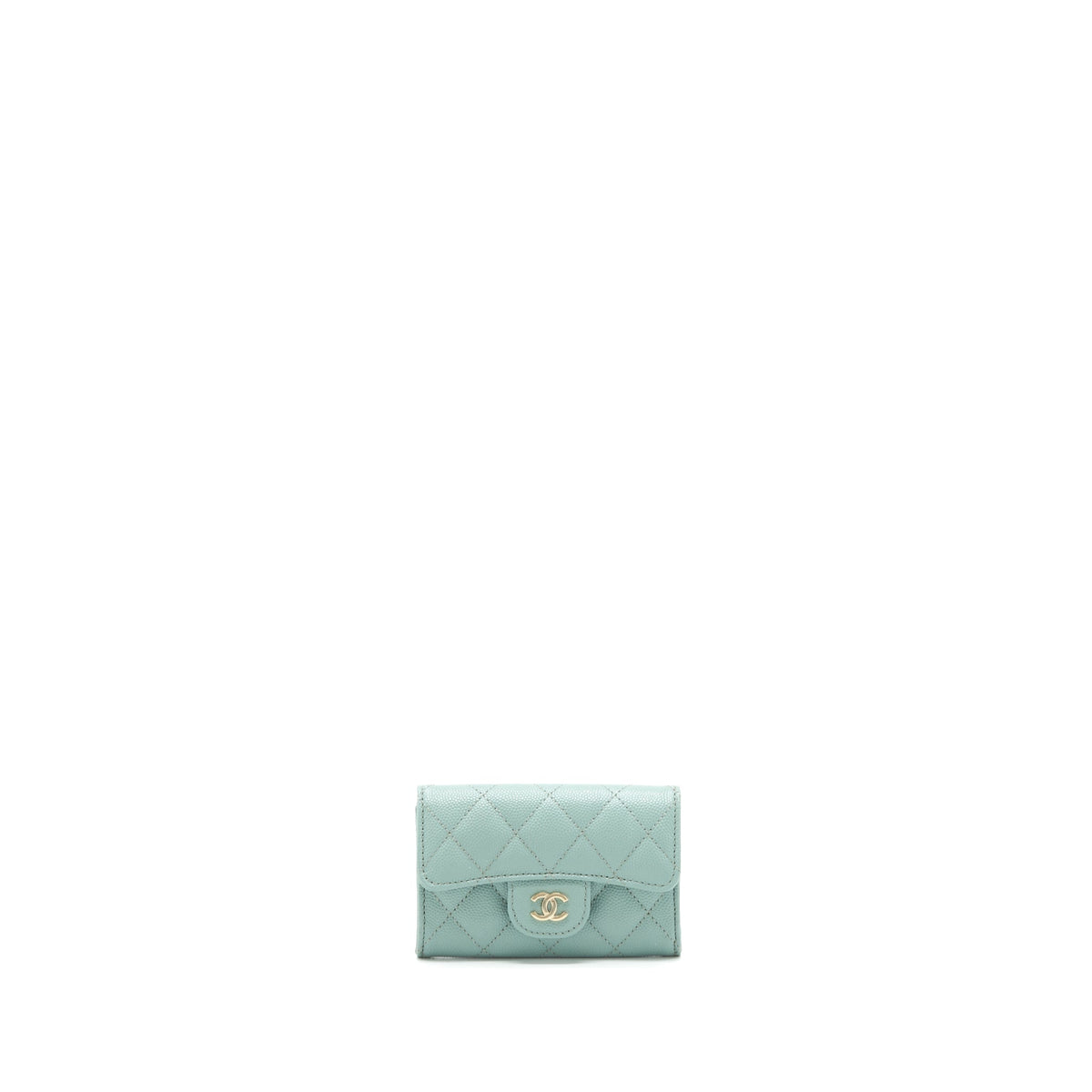 chanel-22c-flap-card-holder-caviar-ng124-green-lghw