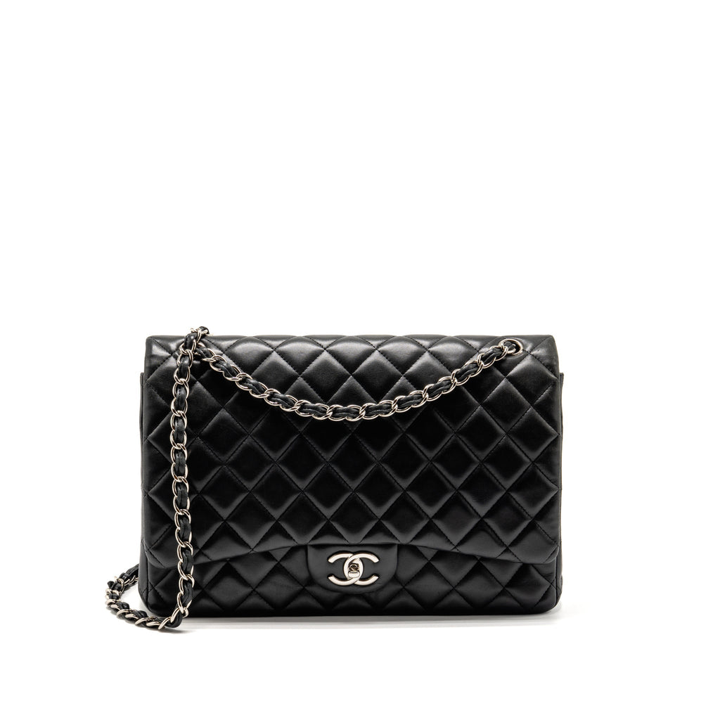 chanel-maxi-classic-double-flap-bag-lambskin-black-shw