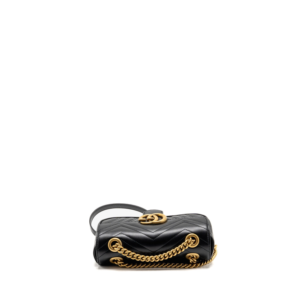 gucci-gg-marmont-small-shoulder-bag-chevron-leather-black-ghw