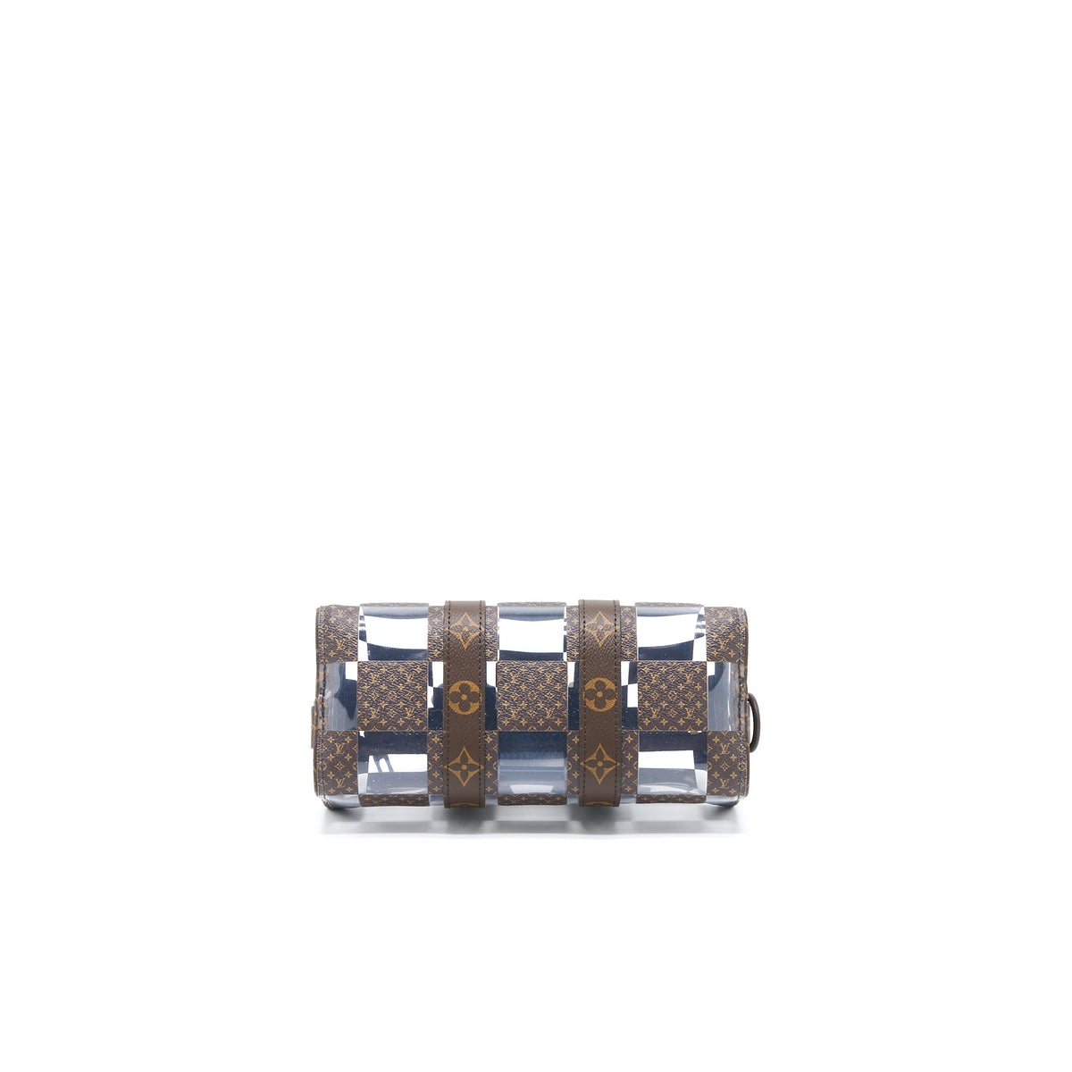 louis-vuitton-keepall-banbouliere-25-monogram-chess-monogram-canvas-transparent-pvc-brown-hardware
