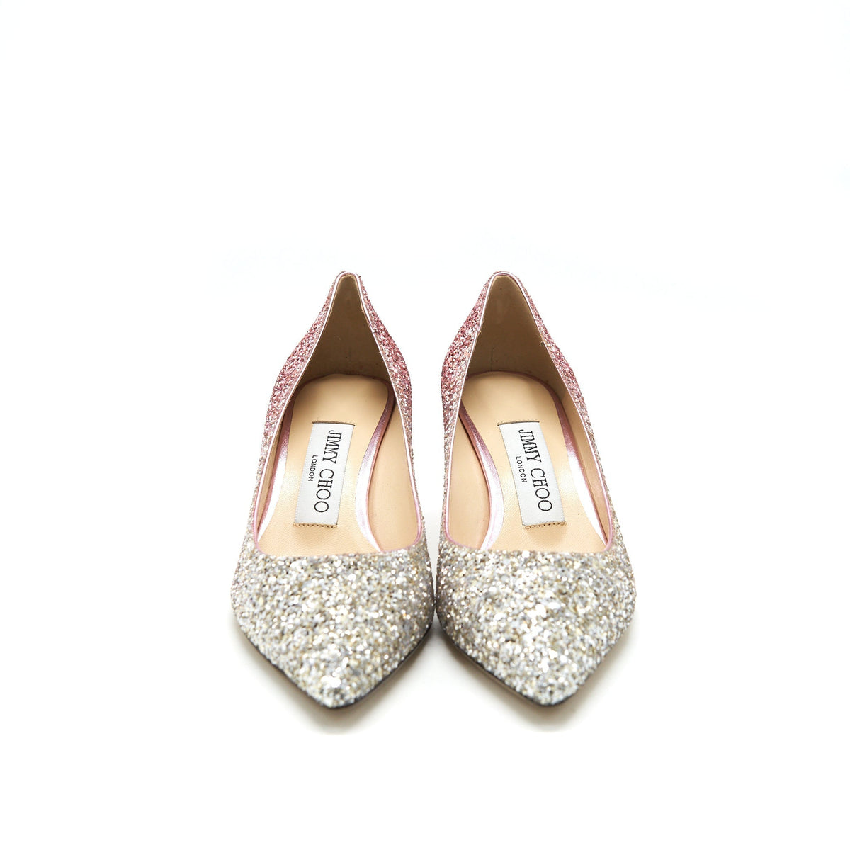 JIMMY CHOO ROMY PLATINUM/ FLAMINGO
