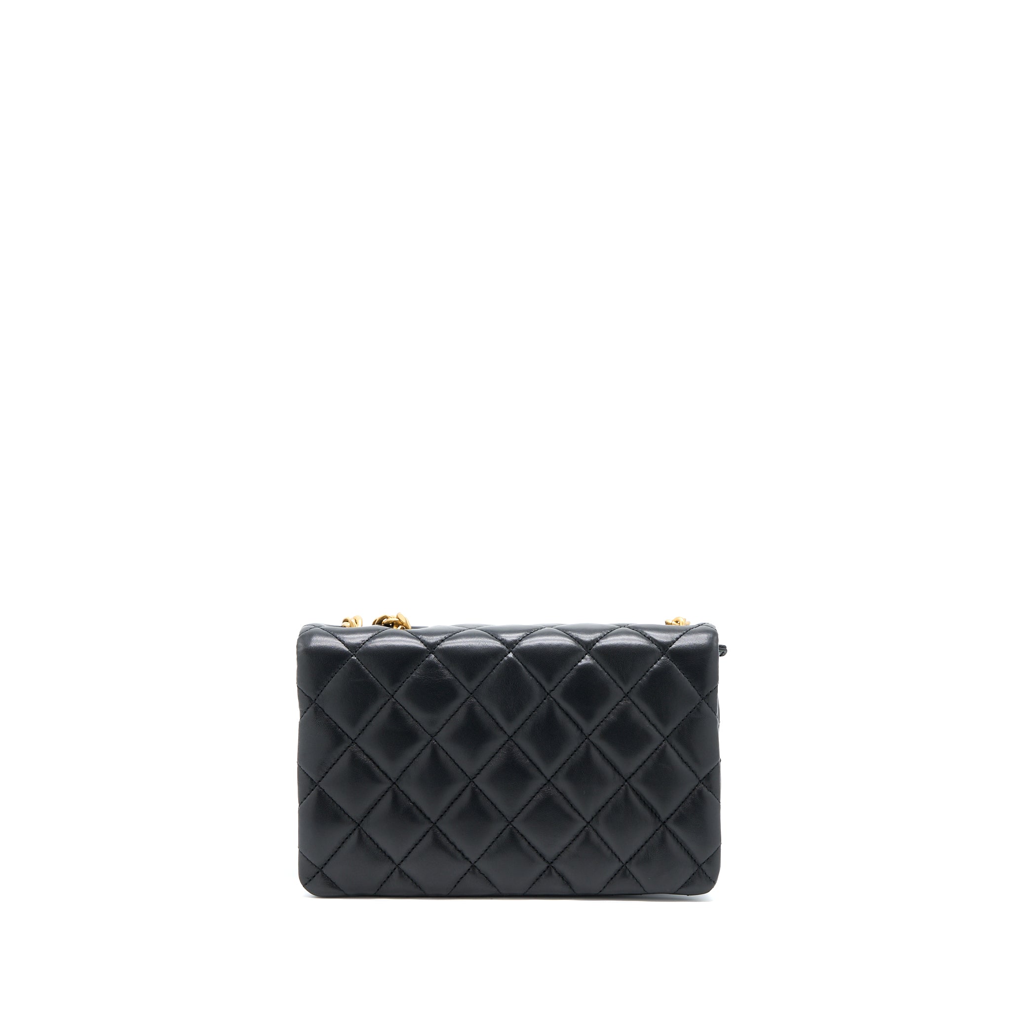chanel-22k-gold-pillar-adjustment-chain-flap-bag-lambskin-black-ghw-microchip
