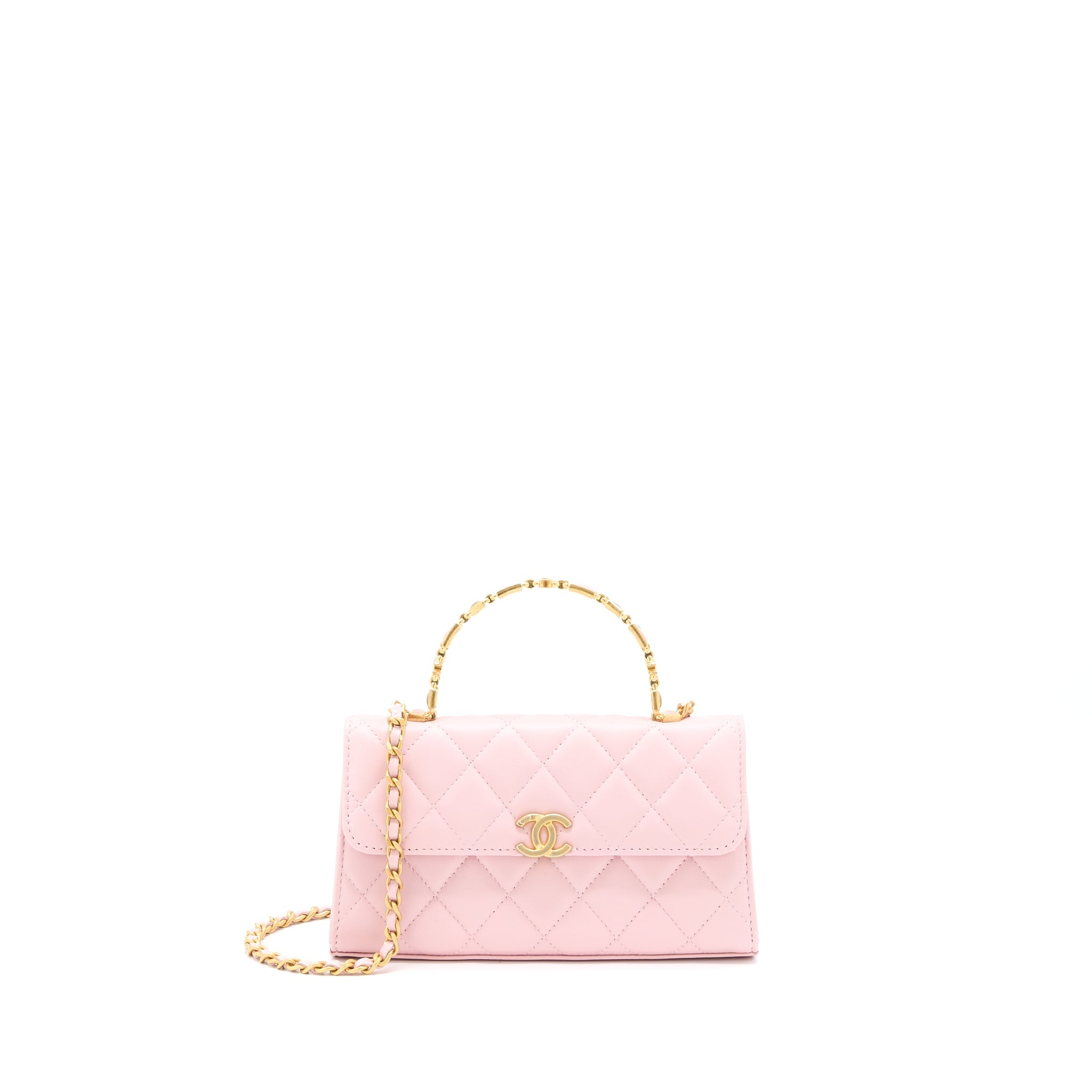 copy-of-chanel-22b-flap-bag-enamel-cc-logo-top-handle-lambskin-nj523-light-pink-brushed-ghw
