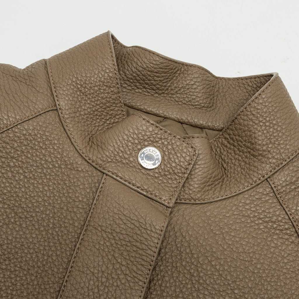 hermes-size-36-jacket-deerskin-cashmere-dark-brown