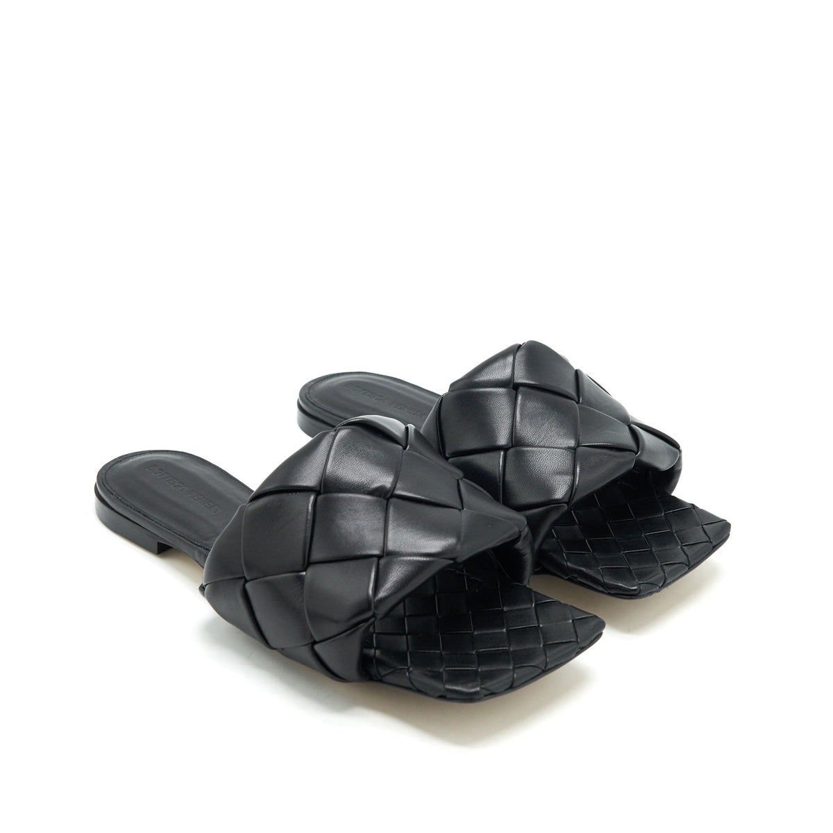 bottega-veneta-size39-5-lido-flat-sandals-black