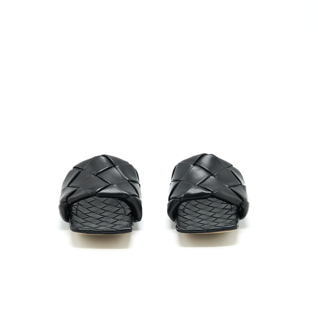 bottega-veneta-size39-5-lido-flat-sandals-black