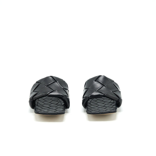 bottega-veneta-size39-5-lido-flat-sandals-black