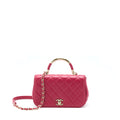 chanel-top-handle-flap-bag-crossbody-lambskin-pink-ghw
