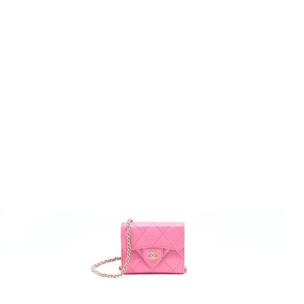 chanel-mini-flap-card-holder-caviar-pink-lghw