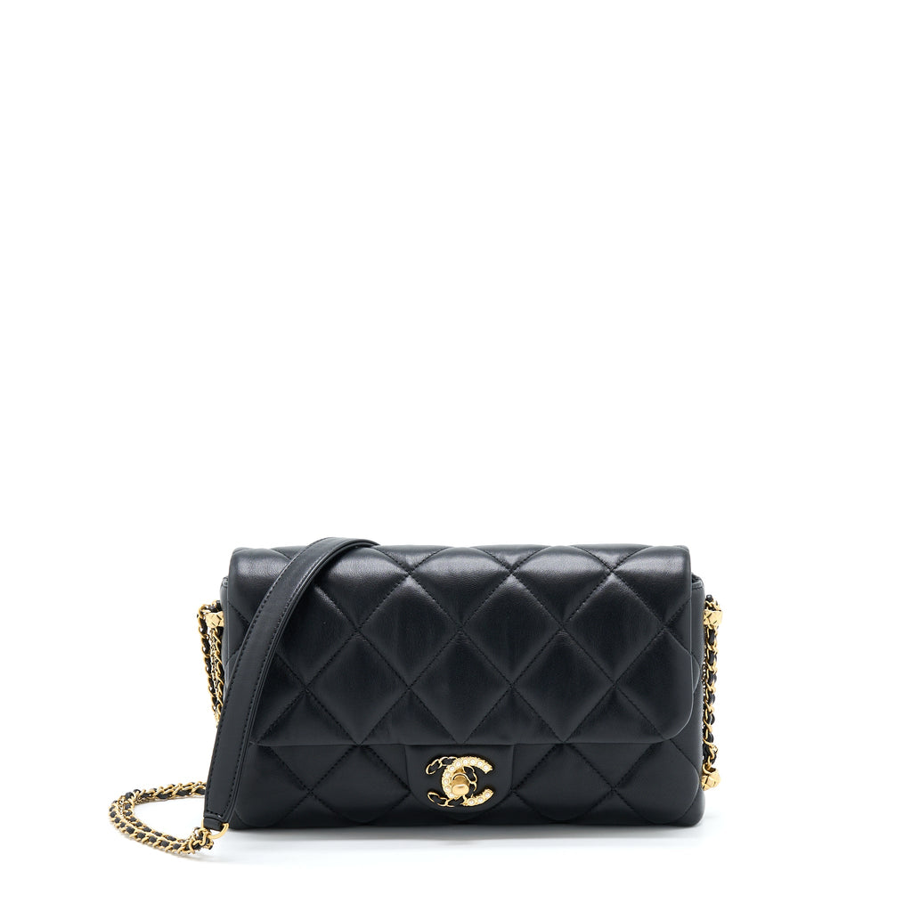 chanel-21a-quilted-detailed-logo-flap-bag-lambskin-black-ghw-microchip