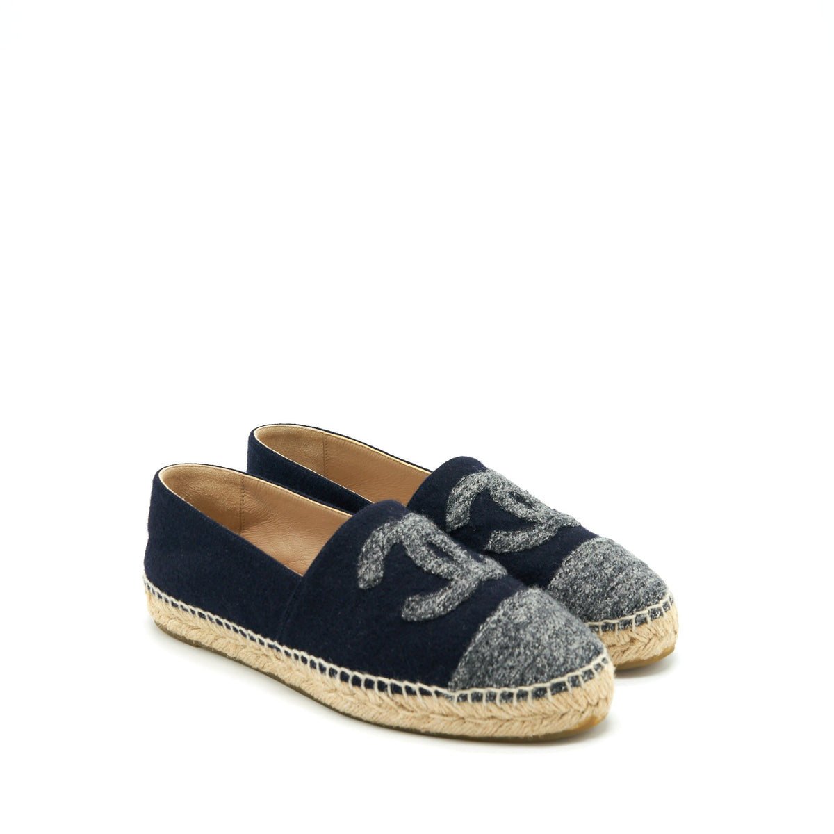chanel-size-38-espadrilles-black-grey