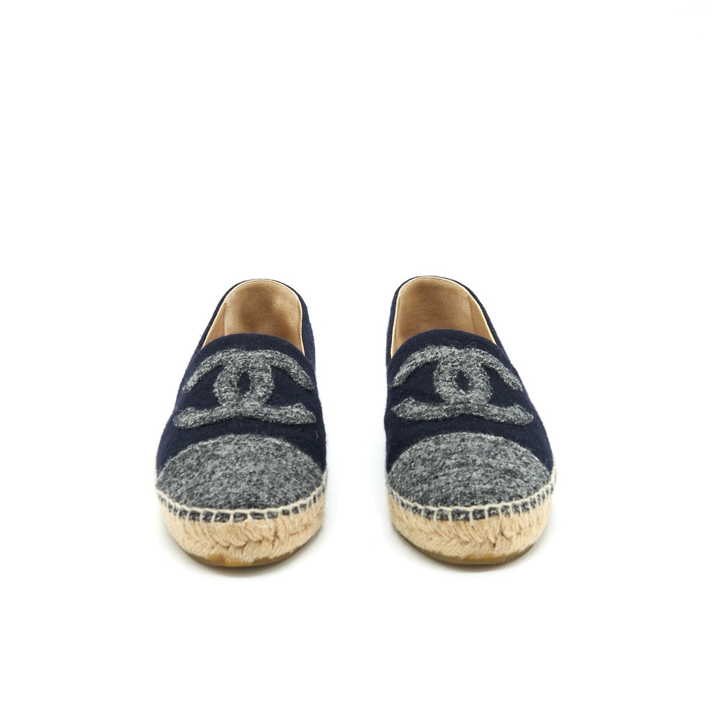 chanel-size-38-espadrilles-black-grey