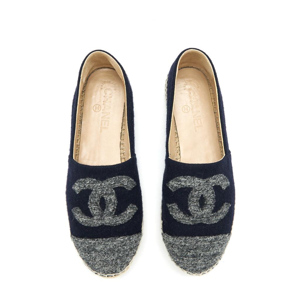 chanel-size-38-espadrilles-black-grey